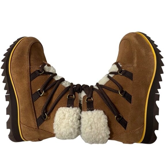 Sorel Harlow Lace Cozy Bootie Velvet Tan Blackened Brown Womens US 6 - Picture 4 of 12